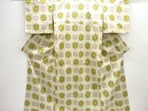 未使用品　華紋織り出し十日町紬着物